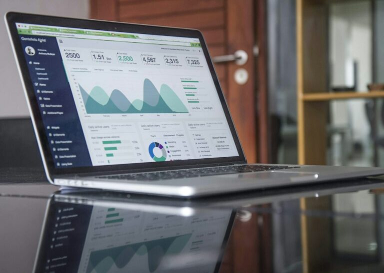 Financial analysis on a laptop for tax planning
